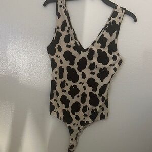 Gianni Bini Black and Cream Bodysuit